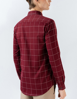 Mens Long Sleeve Red Evening Wear Shirt