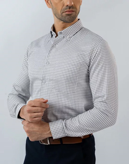 Mens Long Sleeve Grey Formal Wear Shirt