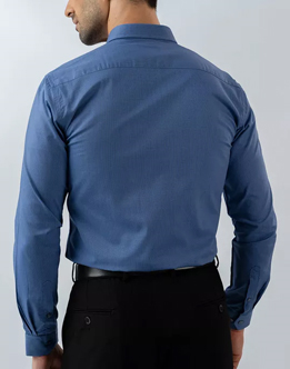 Mens Long Sleeve Dark Blue FilaFil Formal Wear Shirt