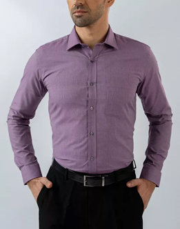 Mens Long Sleeve Purple FilaFil Formal Wear Shirt