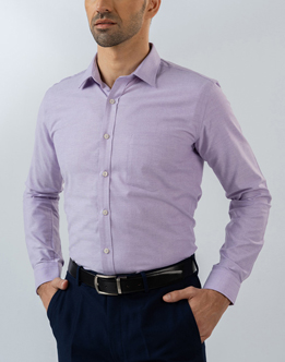 Mens Long Sleeve Purple Oxford Formal Wear Shirt