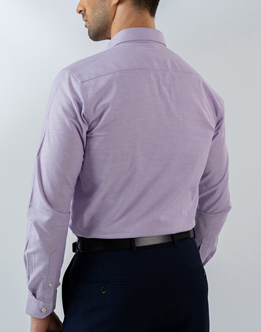 Mens Long Sleeve Purple Oxford Formal Wear Shirt