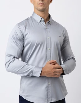 Ebony Casual Long Sleeve Slim Fit Pastel Color Shirts