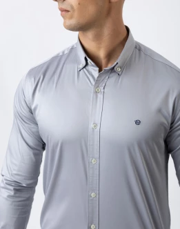 Ebony Casual Long Sleeve Slim Fit Pastel Color Shirts