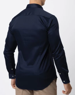 Ebony Casual Evening Wear Long Sleeve Slim Fit Shirt