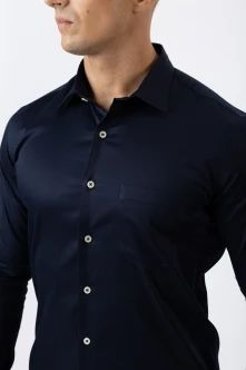 Ebony Casual Evening Wear Long Sleeve Slim Fit Shirt