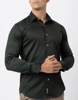 Ebony Casual Evening Wear Long Sleeve Slim Fit Shirt