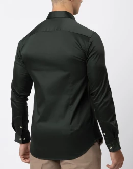 Ebony Casual Evening Wear Long Sleeve Slim Fit Shirt