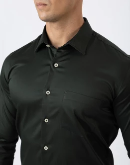 Ebony Casual Evening Wear Long Sleeve Slim Fit Shirt