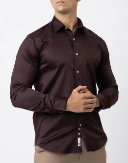 Ebony Casual Evening Wear Long Sleeve Slim Fit Shirt