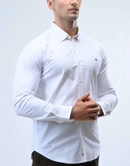 Ebony Casual Oxford Long Sleeve Slim Fit Mens Shirt