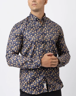 Ebony Casual Mens Slim Fit Floral Printed Shirt