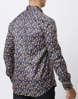 Ebony Casual Mens Slim Fit Floral Printed Shirt