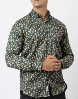 Ebony Casual Mens Slim Fit Floral Printed Shirt