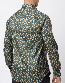 Ebony Casual Mens Slim Fit Floral Printed Shirt