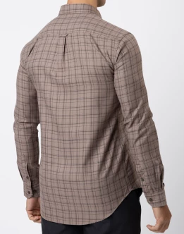 Ebony Casual Long Sleeve Slim Fit Check Shirt