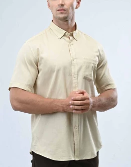 Ebony Casual Short Sleeve Slim Fit Mens Shirt