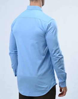 Ebony Casual Long Sleeve Slim Fit Mens Shirt