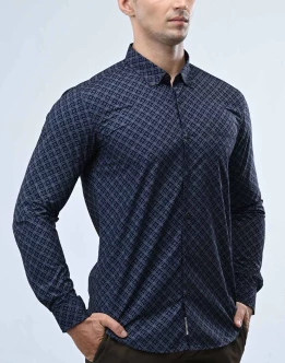 Ebony Casual Long Sleeve Slim Fit Mens Shirt