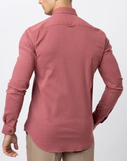 Ebony Casual Slim Fit Double Pocket Long Sleeve Stretchable Mens Shirt