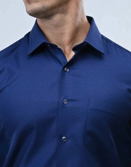 Vantage Blue Premium Cotton Slim Fit Long Sleeve Mens Shirt