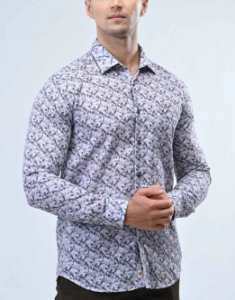 Ebony Casual Long Sleeve Slim Fit Mens Shirt