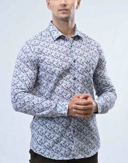 Ebony Casual Long Sleeve Slim Fit Mens Shirt