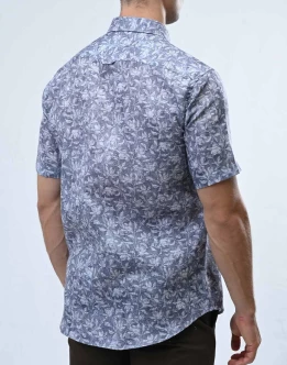 Ebony Casual Short Sleeve Slim Fit Mens Shirt