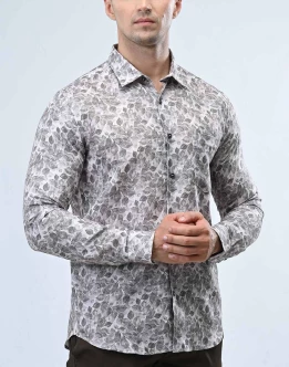 Ebony Casual Long Sleeve Slim Fit Mens Shirt