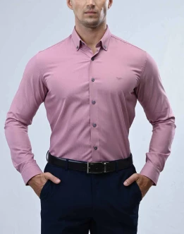 Vantage Blue Bamboo Stretch Fabric Slim Fit Long Sleeve Mens Shirt