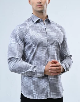 Vantage Sport Printed Slim Fit Long Sleeve Mens Shirt