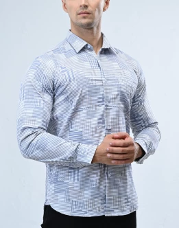 Vantage Sport Printed Slim Fit Long Sleeve Mens Shirt