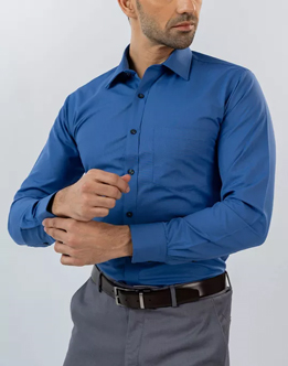 Mens Long Sleeve Light Blue Formal Shirt