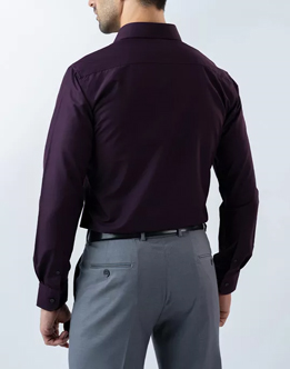 Mens Long Sleeve Dark Purple Formal Shirt