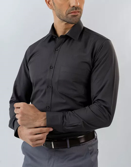 Mens Long Sleeve Grey Formal Shirt