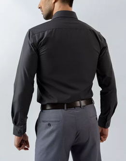 Mens Long Sleeve Grey Formal Shirt