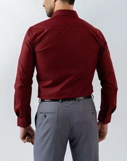 Mens Long Sleeve Red Formal Shirt