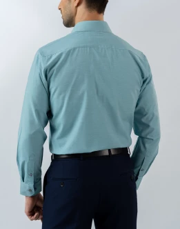 Mens Long Sleeve Green Filafil Formal Wear Shirt