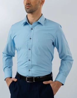 Mens Long Sleeve Sky Blue Filafil Formal Wear Shirt