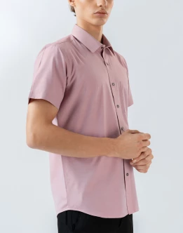 Mens Short Sleeve Light Pink Filafil Formal Wear Shirt