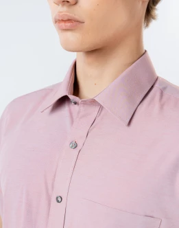 Mens Short Sleeve Light Pink Filafil Formal Wear Shirt