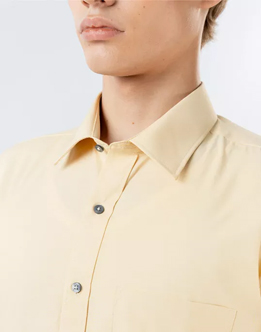 Mens Short Sleeve Yellow Filafil Formal Wear Shirt