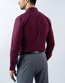 Mens Long Sleeve Light Maroon Filafil Formal Wear Shirt