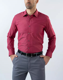 Mens Long Sleeve Red Filafil Formal Wear Shirt