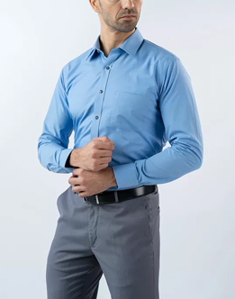 Mens Long Sleeve Pastel Blue Filafil Formal Wear Shirt