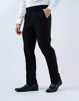 Vantage Blue 4 Way Stretch Regular Fit Black Formal Wear Trouser