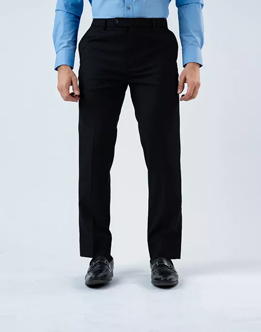 Vantage Blue Auto Flex Regular Fit Black Formal Trouser