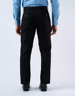 Vantage Blue Auto Flex Regular Fit Black Formal Trouser